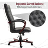 High Back Office Chairs Faux Leather Wooden High Back Executive Home Office Chair Office Roller Chairs Black