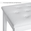 Traditional Country Birchwood Faux Leather Padded 2 Person Piano Bench, White