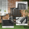 Plastic Patio Chairs, Outdoor Dining Chair with Armrests and Slatted Back, Outdoor Armchair for Lawn, Garden, Poolside, Backyard, Black