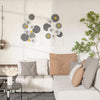 3D Metal Wall Art Set of 2 Modern Lotus Leaves Hanging Wall Sculpture Home Decor for Living Room Bedroom Kitchen 20"x32"x2, Grey and Gold
