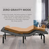 Ergonomic Adjustable Bed Base, Zero Gravity Base for Stress Management w/Head and Foot Incline, Memory, Wireless Remote Control, Grey