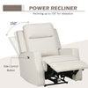 Electric Power Recliner Armchair with USB Charging Station, Sofa Recliner with Linen Upholstered Seat and Retractable Footrest, Cream White