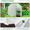 47" x 73"x 75" Walk-in Greenhouse, Outdoor Portable Plant Flower Growing Warm House with Roll-up Door and 4 Shelves, White