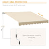 10' x 8' Manual Retractable Awning Sun Shade Shelter for Patio Deck Yard with UV Protection and Easy Crank Opening, Beige