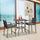 3 PCS Rattan Wicker Bar Set with Wood Grain Top Table and 2 Bar Stools for Outdoor, Patio, Poolside, Garden, Grey