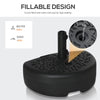 Umbrella Base, Half Round, Sand or Water Filled Patio Umbrella Stand Holder for Lawn, Deck, Backyard and Garden, Fit 1.5"or 2" Pole, Black