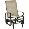 Gliding Lounger Chair, Outdoor Swinging Chair with Smooth Rocking Arms and Lightweight Construction for Patio Backyard, Tan / Brown