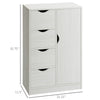 Modern Storage Cabinet Slim Chest Freestanding Storage Organizer with Four Drawers for Bedroom, Entryway, Living room and Bathroom, White