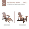 Wooden Adirondack Outdoor Patio Lounge Chair w/ Ottoman -