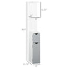 Tall Bathroom Storage Cabinet with 2 Open Shelves and 2 Door Cabinets, Freestanding Linen Tower, Grey