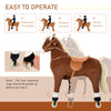 Kids Ride-on Walking Horse with Easy Rolling Wheels, Soft Huggable Body, & a Large Size for Kids 5-16 Years