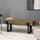 Garden Bench with Metal Legs, Rustic Wood Effect Concrete Dining Bench, Indoor or Outdoor Use for Patio, Park, Porch and Lawn, Natural/Black