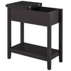 End Side Table, Flip Top Design with Storage Hinge Cabinet, Bottom Shelf,  and Sturdy Base, Dark Coffee