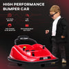 12V Kids Bumper Car Twins Motor, w/ Parent Remote Control, Lights, 360° Rotation, Red
