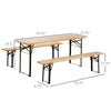 6' Wooden Outdoor Traditional Folding Picnic Table and Bench Set