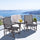 3 Pcs Outdoor Gliders Set Bistro Set with Glass Top Table for Patio, Garden, Backyard, Lawn, Grey