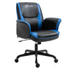Racing Gaming Chair Faux Leather Adjustable Height with Wheels  Armrest  Mid Back Home Office  Blue