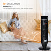 2-In-1 Tower Heater, Indoor Electric Space Heater with Oscillation, Remote Control, 8H Timer, Three Heating Modes(High, Low, Fan), 750W/1500W