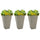 28" Tall Plastic Planters, 3-Pack, Large Taper Outdoor & Indoor Plastic Garden Flower Pots, for Entryway, Patio, Yard, Grey