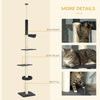 Floor To Ceiling Cat Tree, 5-Tier Cat Climbing Tower, 95''-106'' Height Adjustable with  Hammock, Scratching Post & Toy Ball, Black/Cream