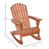 Wooden Adirondack Rocking Chair Outdoor Lounge Chair Fire Pit Seating with Slatted Wooden Design, Fanned Back for Patio, Lawn Teak