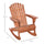 Wooden Adirondack Rocking Chair Outdoor Lounge Chair Fire Pit Seating with Slatted Wooden Design, Fanned Back for Patio, Lawn Teak