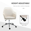 Leisure Office Chair Linen Fabric Swivel Scallop Shape Computer Desk Chair Home Study Bedroom with Wheels  Beige