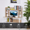 Computer Desk Writing Table with Hutches Storage Shelves Home Office Workstation Oak Wood Grain