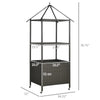 Outdoor Towel Valet Caddy, Covered Poolside Towel Holder Rack, Shelf, Basket, Rolling PE Rattan Wicker Storage on Wheels, Beige