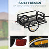 Foldable Bike Cargo Trailer Bicycle Cart Wagon Trailer w/ Hitch, 16'' Wheels, 88 lbs Max Load - Black