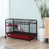 41"L Small Animal Cage Rabbit Guinea Pig Hutch Ferret Pet Play House with Feeder, Rolling Wheels, Platform, Ramp