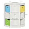 Wooden Kids Cabinet Corner Storage Drawer Clothes Books Organizer Children Display Shelf Wardrobe for Bedroom 9-Cubby Bins, White