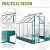 6' x 8' x 7' Walk-in Plant Polycarbonate Greenhouse Hobby Greenhouse for Backyard/Outdoor with Temperature Controlled Window