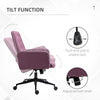 Desk Chair Armchair Office Chair Modern Mid-Back Tufted Linen Fabric Home Office Task Chair With Arms Swivel Height Adjustable Purple