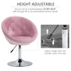 Modern Makeup Vanity Chair Round Tufted Swivel Accent Chair with Chrome Frame Height Adjustable for Living Room, Bedroom, Pink