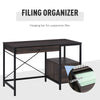 Home Office Writing Desk with File Storage Drawer for Letter Size, PC Study Table Computer Workstation, Walnut Brown