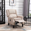 Wingback Heated Vibrating Accent Sofa Vintage Upholstered Massage Recliner Chair Push-back with Remote Controller, Beige