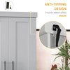 Modern Kitchen Pantry Freestanding Cabinet Cupboard with Doors and Drawer, Adjustable Shelving, Grey