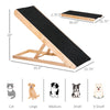 Pet Ramp Bed Steps for Dogs Cats Foldable Height Adjustable with Non-slip Carpet Pine Wood 35.5"L x 16"W x 24"H Black