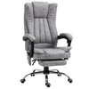 6 Point Vibrating Massage Office Chair 5 Modes, High Back Executive Heated Chair with Reclining Backrest Microfiber Cloth Sturdy Base, Grey