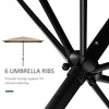 6.6 X 10 ft Rectangular Market Umbrella Patio Outdoor Table Umbrellas with Crank & Push Button Tilt, Coffee