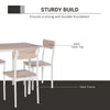 Modern 5 Piece Dining Set,  Dining Room Set with Foldable Drop Leaf, 4 Chairs, and Steel Frame for Kitchen, Dining Table Set for 4, Oak/White