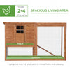 66" Chicken Coop Kit Wooden Chicken House Rabbit Hutch Poultry Cage Hen Pen Backyard with Outdoor Run and Nesting Box