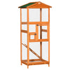 65" Wooden Bird Cages Outdoor Finches Aviary Birdcage with Pull Out Tray 2 Doors, Orange