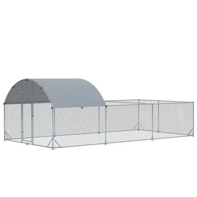 Metal Chicken Coop, Walkin Chicken Runs, Duck Rabbit Enclosure Pen, Outdoor Poultry Cage with Waterproof and Anti-UV Cover for Backyard, Farm, (1