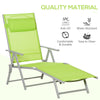 Folding Chaise Lounge Chair, Outdoor Recliner Furniture with Portable Design & 7 Adjustable Backrest Positions for Patio, Beach, Green