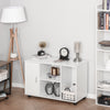 Wood Rolling File Cabinet Storage Organizer with 3 Large Open Shelves and Door Cabinet Door for Easy Storage and Mobility, White