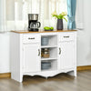 42" French Style Sideboard Storage Cabinet, Serving Buffet with Drawers and Adjustable Shelves for Dining Room, Living Room, or Kitchen, White