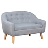 2-Seat Kids Sofa Linen Fabric and Wooden Frame Sofa for Kids and Toddlers Ages 3-6, 11" High Seat, Grey