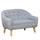 2-Seat Kids Sofa Linen Fabric and Wooden Frame Sofa for Kids and Toddlers Ages 3-6, 11" High Seat, Grey